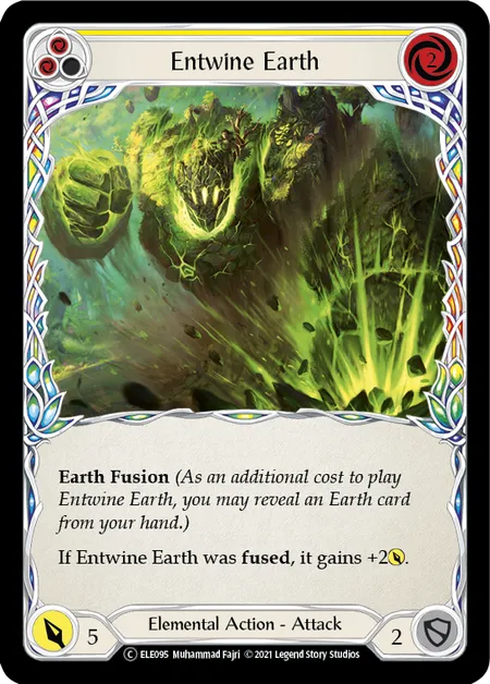 (ELE095) Flesh & Blood TCG Tales of Aria - Unlimited Single: Entwine Earth (Yellow) (Regular) Common
