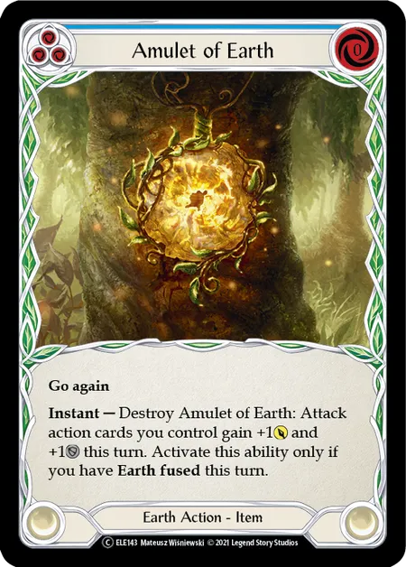 (ELE143) Flesh & Blood TCG Tales of Aria - Unlimited Single: Amulet of Earth (Rainbow Foil) Common