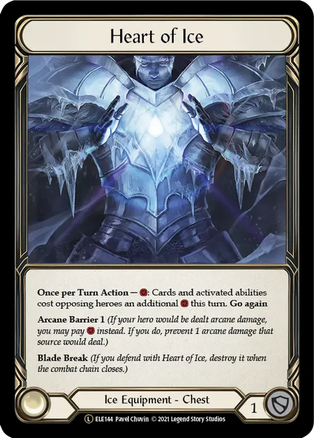 (ELE144) Flesh & Blood TCG Tales of Aria - Unlimited Single: Heart of Ice (Rainbow Foil) Legendary