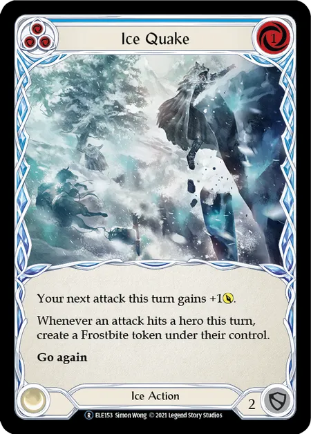 (ELE153) Flesh & Blood TCG Tales of Aria - Unlimited Single: Ice Quake (Blue) (Rainbow Foil) Rare