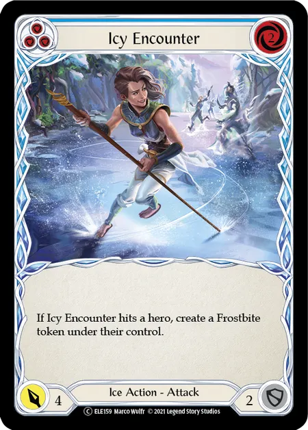 (ELE159) Flesh & Blood TCG Tales of Aria - Unlimited Single: Icy Encounter (Blue) (Rainbow Foil) Common