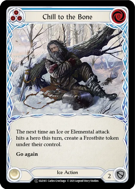 (ELE165) Flesh & Blood TCG Tales of Aria - Unlimited Single: Chill to the Bone (Blue) (Regular) Common