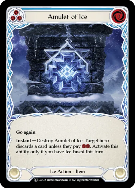 (ELE172) Flesh & Blood TCG Tales of Aria - Unlimited Single: Amulet of Ice (Rainbow Foil) Common