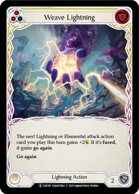 (ELE181) Flesh & Blood TCG Tales of Aria - Unlimited Single: Weave Lightning (Yellow) (Regular) Rare