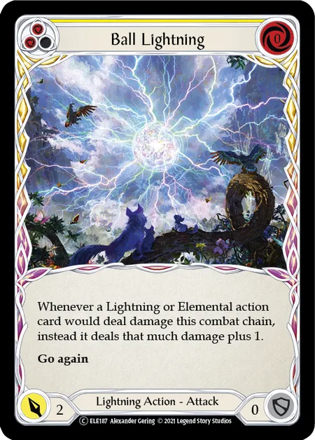 (ELE187) Flesh & Blood TCG Tales of Aria - Unlimited Single: Ball Lightning (Yellow) (Rainbow Foil) Common