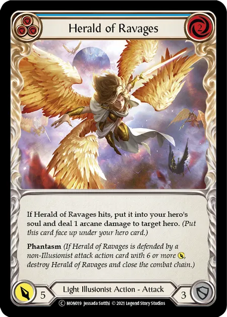 (MON019) Flesh & Blood TCG Monarch - Unlimited Single: Herald of Ravages (Blue) (Regular) Common