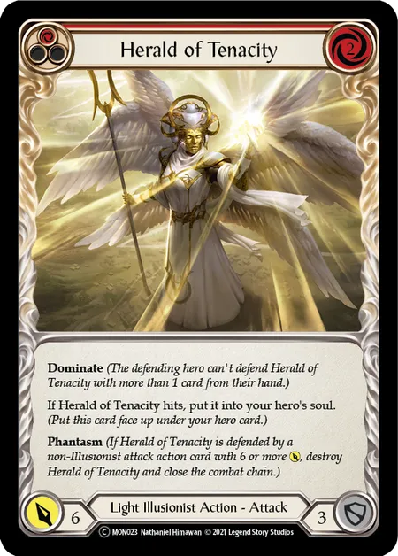 (MON023) Flesh & Blood TCG Monarch - Unlimited Single: Herald of Tenacity (Red) (Regular) Common