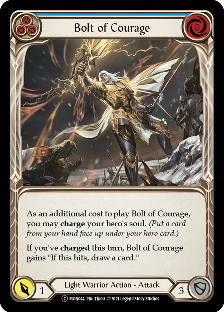 (MON044) Flesh & Blood TCG Monarch - Unlimited Single: Bolt of Courage (Blue) (Regular) Common
