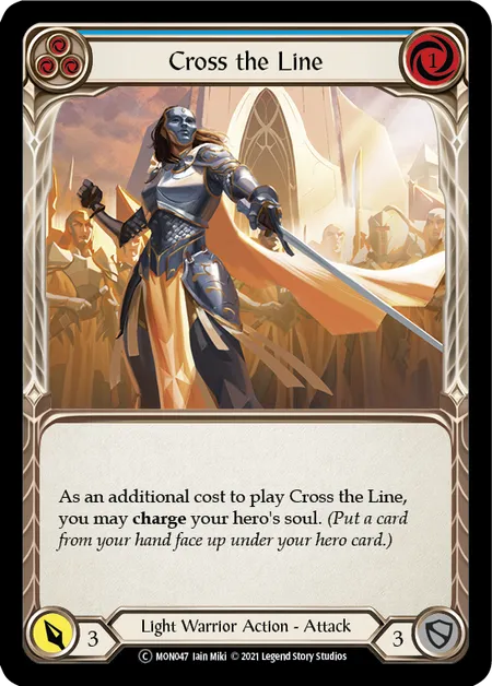 (MON047) Flesh & Blood TCG Monarch - Unlimited Single: Cross the Line (Blue) (Regular) Common