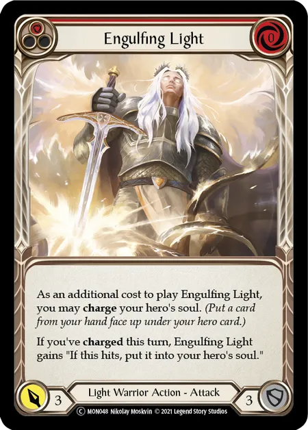(MON048) Flesh & Blood TCG Monarch - Unlimited Single: Engulfing Light (Red) (Rainbow Foil) Common