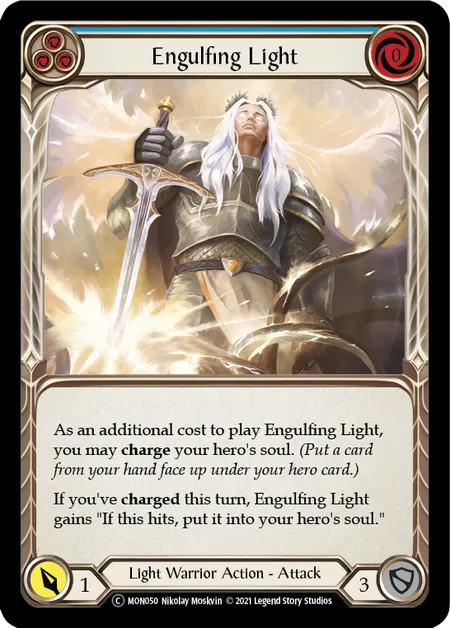 (MON050) Flesh & Blood TCG Monarch - Unlimited Single: Engulfing Light (Blue) (Rainbow Foil) Common