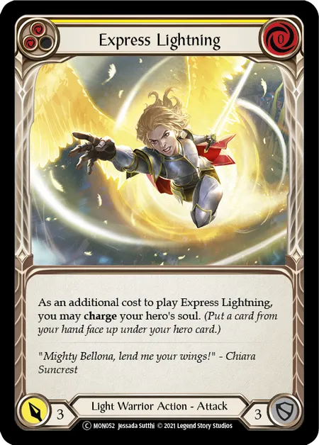 (MON052) Flesh & Blood TCG Monarch - Unlimited Single: Express Lightning (Yellow) (Regular) Common