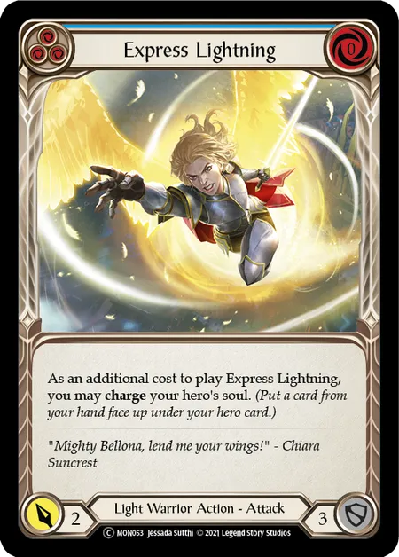 (MON053) Flesh & Blood TCG Monarch - Unlimited Single: Express Lightning (Blue) (Regular) Common