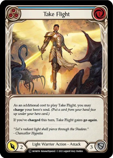 (MON056) Flesh & Blood TCG Monarch - Unlimited Single: Take Flight (Blue) (Regular) Common