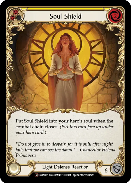 (MON063) Flesh & Blood TCG Monarch - Unlimited Single: Soul Shield (Rainbow Foil) Majestic