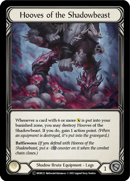 (MON122) Flesh & Blood TCG Monarch - Unlimited Single: Hooves of the Shadowbeast (Rainbow Foil) Common