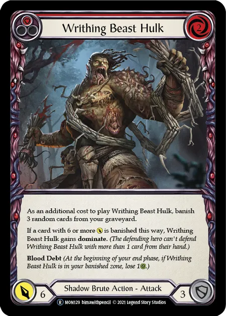 (MON129) Flesh & Blood TCG Monarch - Unlimited Single: Writhing Beast Hulk (Red) (Rainbow Foil) Rare