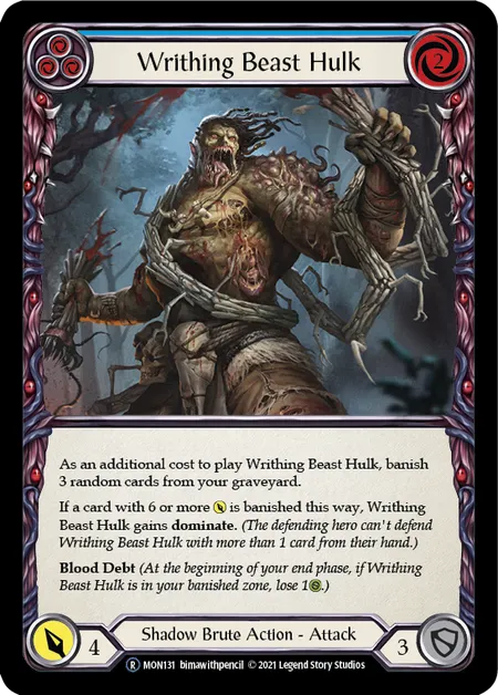 (MON131) Flesh & Blood TCG Monarch - Unlimited Single: Writhing Beast Hulk (Blue) (Regular) Rare