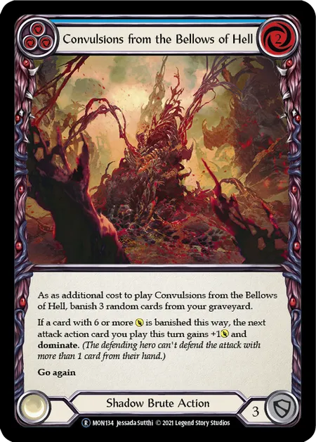 (MON134) Flesh & Blood TCG Monarch - Unlimited Single: Convulsions from the Bellows of Hell (Blue) (Rainbow Foil) Rare