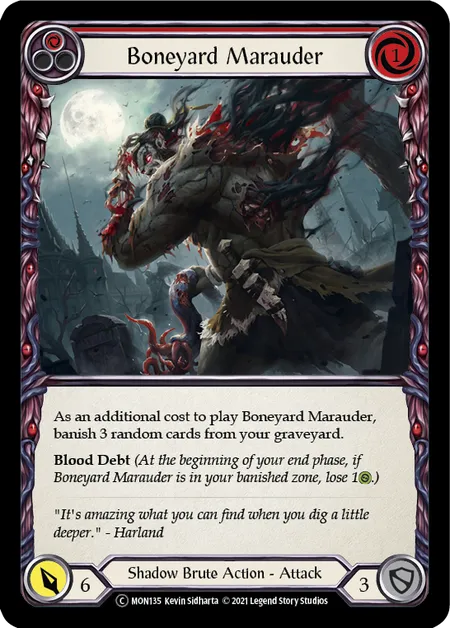 (MON135) Flesh & Blood TCG Monarch - Unlimited Single: Boneyard Marauder (Red) (Rainbow Foil) Common