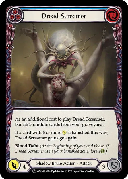 (MON143) Flesh & Blood TCG Monarch - Unlimited Single: Dread Screamer (Blue) (Rainbow Foil) Common