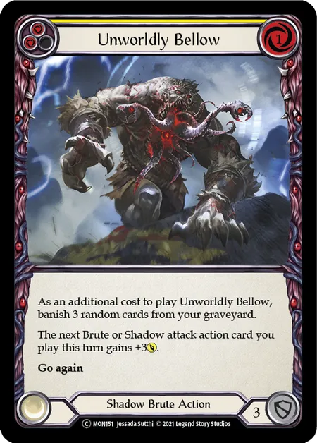 (MON151) Flesh & Blood TCG Monarch - Unlimited Single: Unworldly Bellow (Yellow) (Regular) Common