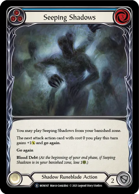 (MON167) Flesh & Blood TCG Monarch - Unlimited Single: Seeping Shadows (Blue) (Regular) Rare