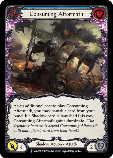 (MON197) Flesh & Blood TCG Monarch - Unlimited Single: Consuming Aftermath (Blue) (Rainbow Foil) Rare