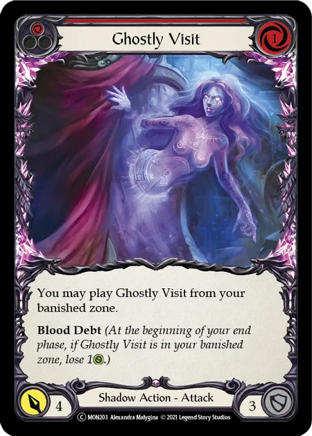 (MON203) Flesh & Blood TCG Monarch - Unlimited Single: Ghostly Visit (Red) (Regular) Common