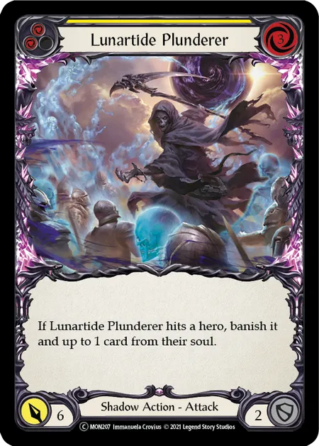 (MON207) Flesh & Blood TCG Monarch - Unlimited Single: Lunartide Plunderer (Yellow) (Rainbow Foil) Common