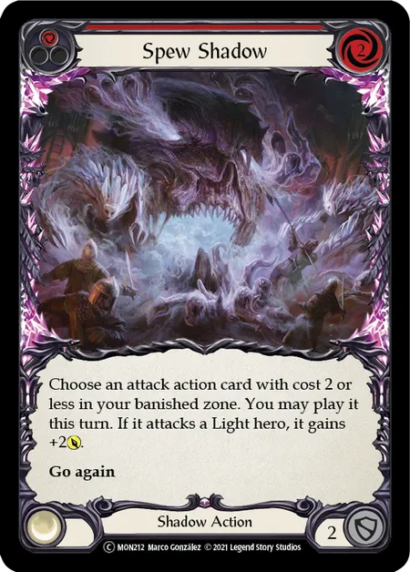 (MON212) Flesh & Blood TCG Monarch - Unlimited Single: Spew Shadow (Red) (Rainbow Foil) Common