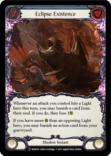(MON218) Flesh & Blood TCG Monarch - Unlimited Single: Eclipse Existence (Rainbow Foil) Common
