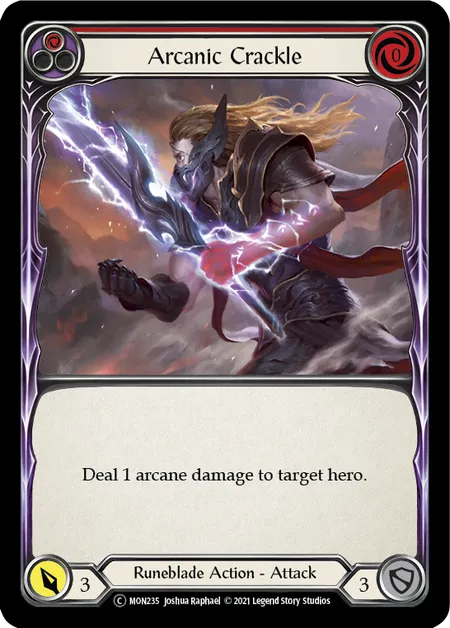 (MON235) Flesh & Blood TCG Monarch - Unlimited Single: Arcanic Crackle (Red) (Rainbow Foil) Common