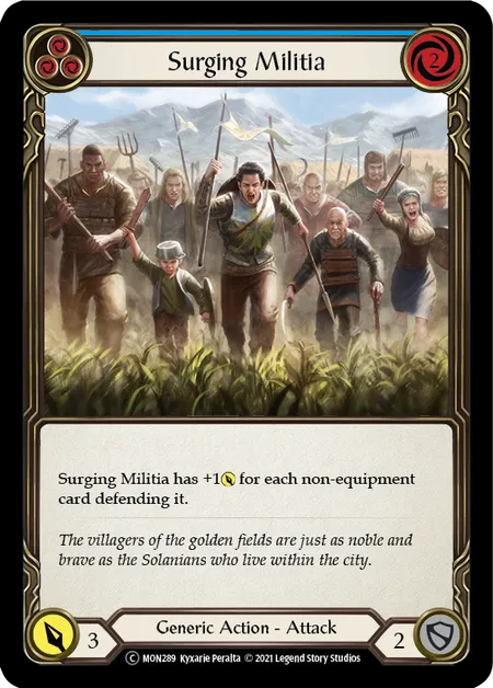(MON289) Flesh & Blood TCG Monarch - Unlimited Single: Surging Militia (Blue) (Regular) Common