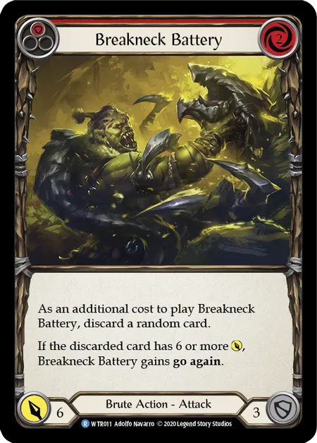 (WTR011) Flesh & Blood TCG Welcome to Rathe - Unlimited Single: Breakneck Battery (Red) (Rainbow Foil) Rare