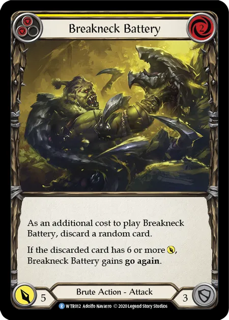 (WTR012) Flesh & Blood TCG Welcome to Rathe - Unlimited Single: Breakneck Battery (Yellow) (Rainbow Foil) Rare