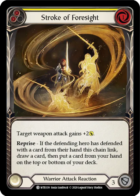 (WTR139) Flesh & Blood TCG Welcome to Rathe - Unlimited Single: Stroke of Foresight (Yellow) (Regular) Common