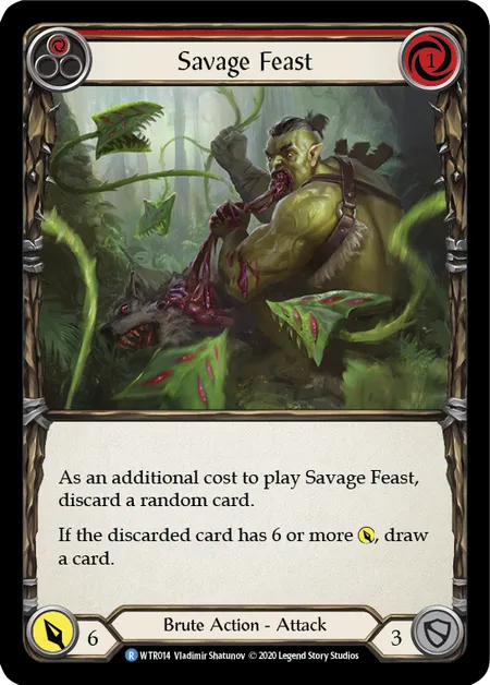 (WTR014) Flesh & Blood TCG Welcome to Rathe - Unlimited Single: Savage Feast (Red) (Regular) Rare