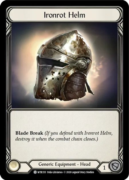 (WTR155) Flesh & Blood TCG Welcome to Rathe - Unlimited Single: Ironrot Helm (Regular) Common