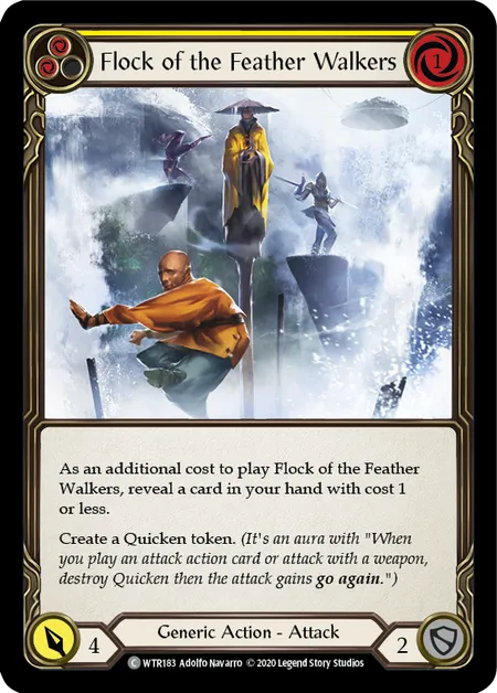 (WTR183) Flesh & Blood TCG Welcome to Rathe - Unlimited Single: Flock of the Feather Walkers (Yellow) (Rainbow Foil) Common