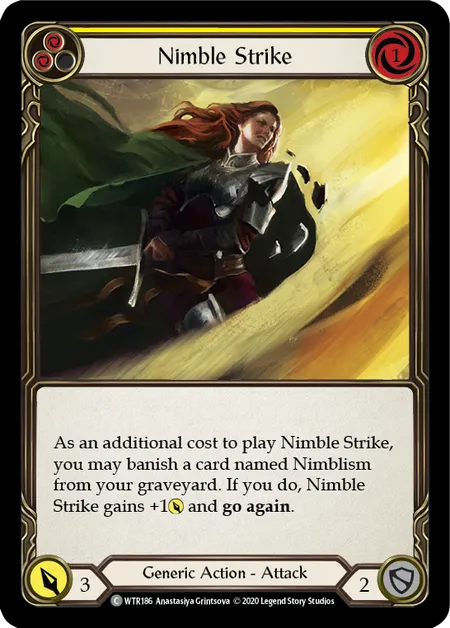 (WTR186) Flesh & Blood TCG Welcome to Rathe - Unlimited Single: Nimble Strike (Yellow) (Rainbow Foil) Common