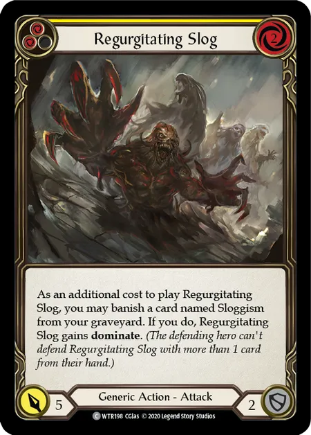 (WTR198) Flesh & Blood TCG Welcome to Rathe - Unlimited Single: Regurgitating Slog (Yellow) (Regular) Common
