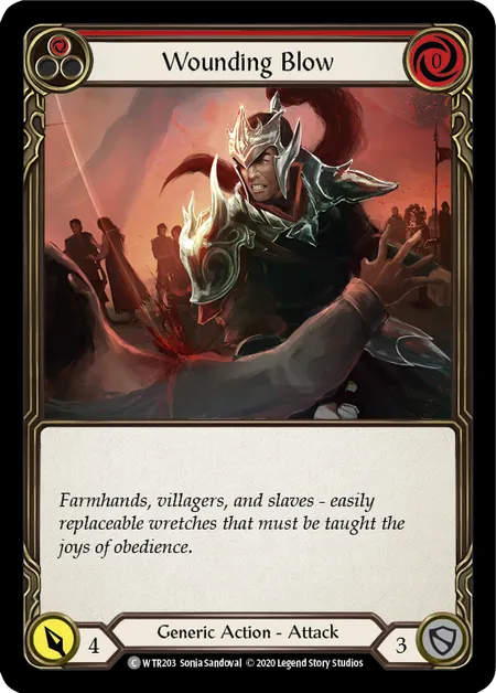 (WTR203) Flesh & Blood TCG Welcome to Rathe - Unlimited Single: Wounding Blow (Red) (Rainbow Foil) Common