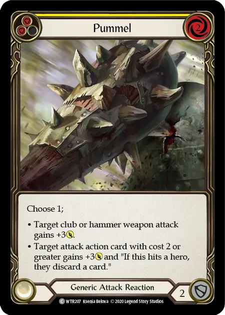 (WTR207) Flesh & Blood TCG Welcome to Rathe - Unlimited Single: Pummel (Yellow) (Regular) Common