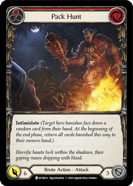 (WTR023) Flesh & Blood TCG Welcome to Rathe - Unlimited Single: Pack Hunt (Red) (Rainbow Foil) Common