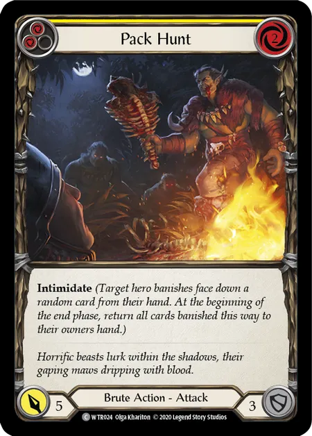 (WTR024) Flesh & Blood TCG Welcome to Rathe - Unlimited Single: Pack Hunt (Yellow) (Rainbow Foil) Common