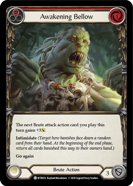 (WTR032) Flesh & Blood TCG Welcome to Rathe - Unlimited Single: Awakening Bellow (Red) (Regular) Common