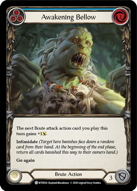 (WTR034) Flesh & Blood TCG Welcome to Rathe - Unlimited Single: Awakening Bellow (Blue) (Regular) Common