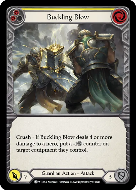 (WTR058) Flesh & Blood TCG Welcome to Rathe - Unlimited Single: Buckling Blow (Yellow) (Regular) Common
