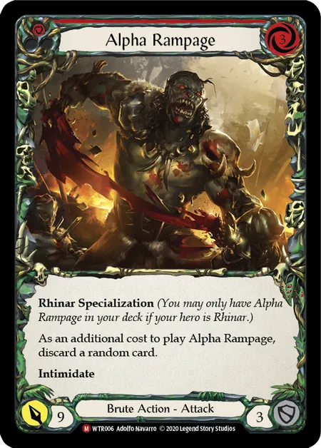 (WTR006) Flesh & Blood TCG Welcome to Rathe - Unlimited Single: Alpha Rampage (Rainbow Foil) Majestic